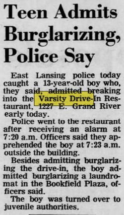 Varsity Drive-In (Los Tres Amigos) - March 1969 Article
